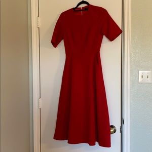 Red dress roolee pockets xs